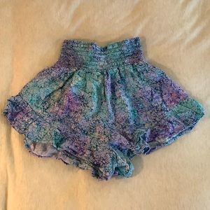 Women’s Flowy Floral Shorts - Wild Fable blue and purple XS flowy skirt